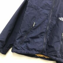 N495-R-N◆THE NORTH FACE ザノースフェイス ジップアップジャケット◆サイズ150 キッズ ジャニア 裏ボア アウター 秋冬 ネイビー_画像3