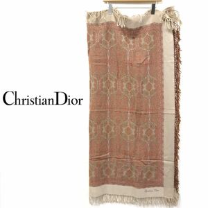 N456-R◆Christian Dior クリスチャンディオール フリンジマルチカバー◆秋冬 ソファカバー ラグ こたつ上掛け ベッドカバー ブランケット