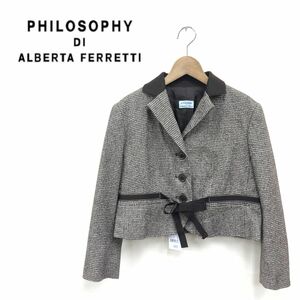 N726-K◆美品 イタリア製 PHILOSOPHY DI ALBERTA FERRETTI アルベルタフェレッティ 長袖ジャケット◆タグ付き size40 茶 定価93,450円