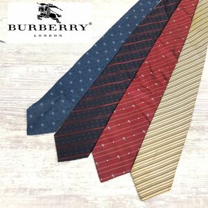 N569-K◆BURBERRY.BURBERRY BLACK LABEL バーバリー.バーバリーブラックレーベル ネクタイまとめ売り◆4本セット シルク100% 紳士 ビジネス