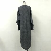 N558-N◆70~80s◆ ISSEY MIYAKE イッセイミヤケ ロングワンピース ニット セーター アーカイブ◆ グレー系 ウール アクリル ナイロン_画像6