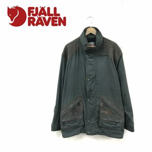 N1044-M◆FJALL RAVEN フェールラーベン ジャケット ブルゾン ◆sizeM 深緑 切り替え スエード調 フェイクレザー 古着