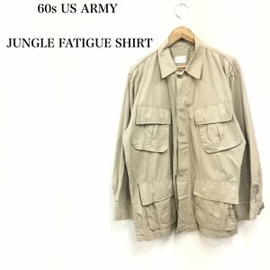 N1177-F-N◆ 60s ◆ vintage ◆ US ARMY ジャングルファティーグ ジャケット シャツ◆ sizeM 綿 ベージュ 古着 メンズ 秋冬 ミリタリー