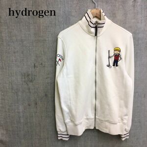 N1159-F-N◆ hydrogen ハイドロゲン ジャケット トレーナー スウェットシャツ ◆ sizeS コットン100 ホワイト 古着 メンズ ゴルフ 秋冬