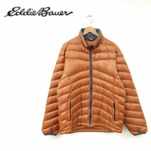 N1157-F-N◆ eddie bauer エディバウアー ダウンジャケット ジップアップブルゾン ◆ sizeM ナイロン100 オレンジ 古着 メンズ 秋冬_画像1