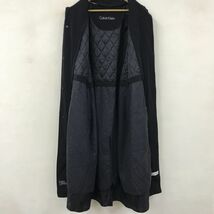 N1631-T◆Calvin Klein カルバンクライン ステンカラーコート ライナー ステッチ 無地 刺繍ロゴ◆size46L ブラック メンズ トップス 秋冬_画像7