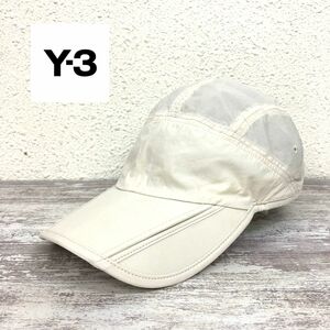 N1371-T-N◆Y-3 ワイスリー スポーツ ランニングキャップ 帽子 ツバ ステッチ 刺繍ロゴ◆size58cm ホワイト ユニセックス ヘッドギア