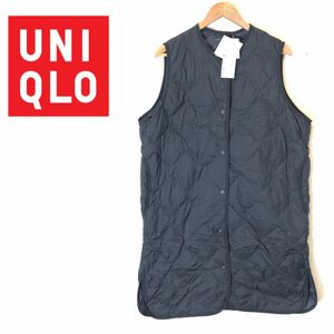 N2278-F-N◆ タグ付き美品 ◆ UNIQLO ユニクロ キルティングベスト ジャケット ◆ sizeM ナイロン100 ブラック レディース 秋冬