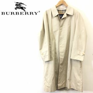 N1891-F-N◆ イギリス製 ◆ old ◆ burberrys バーバリー ステンカラーコート 総裏 80s~90s ◆ コットン ベージュ 古着 メンズ 秋冬