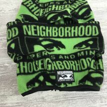 N2200-N◆美品◆ NEIGHBORHOOD X P.A.M MASK ネイビーフッド バラクラバ フリース生地 バックジップ◆ グリーン 総柄 ポリエステル_画像4