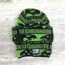 N2200-N◆美品◆ NEIGHBORHOOD X P.A.M MASK ネイビーフッド バラクラバ フリース生地 バックジップ◆ グリーン 総柄 ポリエステル_画像2