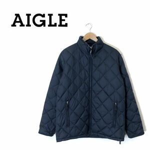 N2329-O◆ AIGLE エーグル ダウンジャケット 中綿 キルティング ジャンパー アウトドア アウター ◆sizeL ネイビー