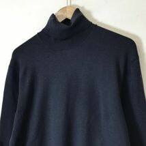 N2086-D◆old◆イタリア製◆ PRADA プラダ 長袖セーター ニット タートルネック メンズ トップス ◆size48 ネイビー 紺 ウール100_画像4