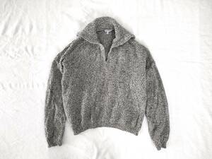 90s Emporio Armani ニットポロ 肉厚ローゲージ◎ ウール シルク グッドデザイン スキッパー Vネック イタリア製 Euro Vintage Archive 80s