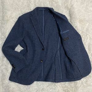 希少LL【圧倒的高級感】RINGJACKET × HILTON フェザージャケット ツイード 千鳥格子柄 テーラードジャケット ヒルトン リングジャケット 