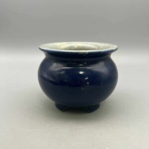 中国 古美術 香道具 三足 香炉 仏具 唐物 茶道具 古玩 藍釉