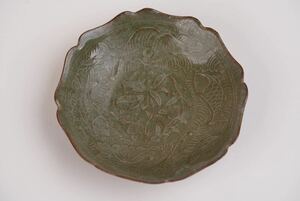 中国美術 耀州窯 青磁 皿 古美術 陶磁器