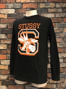 G221LP メンズカットソー STUSSY ステューシー ストリート 人気 ロンT おしゃれ Tシャツ プリント ブラック 小さいサイズ/ S 送料520円