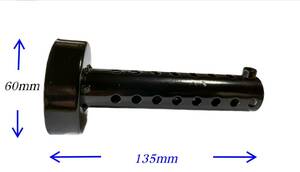バッフル 黒 1本(ロング/60mm) インナー サイレンサー バイクマフラー 消音器 取付部直径60mm 六角レンチ付き