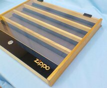 ◆店舗什器 Zippo 40個用 ショーケース 鍵付 壁掛け インテリア 木製 ジッポー コレクションケース 幅45cm 高さ36cm 中古 /A_画像8