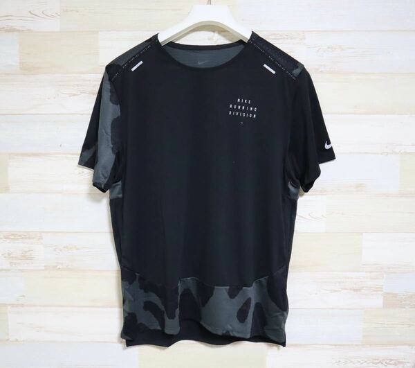 新品 Mサイズ NIKE ナイキ DRI-FIT ランニング　ディビジョン　ショートスリーブシャツ　半袖シャツ　Running Division ブラック　黒