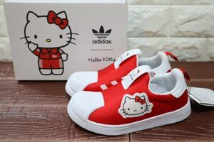  новый товар 20.5. Adidas adidas Hello Kitty SST 360 Hello Kitty SST 360 Kids детский обувь * обувь спортивные туфли красный красный GY9211