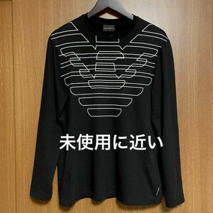 エンポリオアルマーニ　EMPORIO ARMANI 未使用に近い　ロンT 長袖Tシャツ　長袖カットソー　イーグルロゴ　ブラック　黒　L 