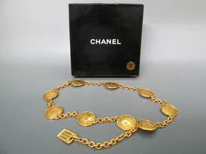 ⑨ビンテージ シャネル 31 RUE CAMBON チェーンベルト GP ゴールド★美品 ケース付 CHANEL ル・カンボン ヴィンテージネックレス メダル