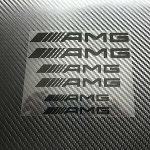 メルセデスベンツAMG Mercedes-Benz AMG ホイールボディブレーキキャリパー等耐熱 デカール ステッカー ブラックシール　ストレートタイプ