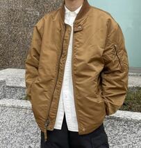 【サイズS】Engineered Garments Aviator Jacket Flight Satin Coyote エンジニアードガーメンツ フライトジャケット MA-1_画像2