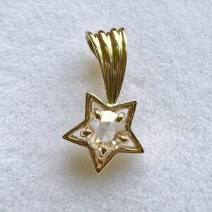 K18 YG rose cut бриллиант Star подвеска с цепью 0.073ct