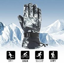 スキーグローブ 手袋 防水保温防寒 スマホ対応 雪遊び(サイズ：L ブラック色)_画像6