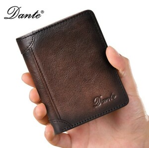 Dante 二つ折り財布 本革 RFID スキミング防止 上品（色：コーヒー色）
