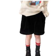 ショートパンツ スカート 裏起毛 短パン 膝上丈 短パン 女の子 秋冬 ハーフ 防寒（色：黒色　サイズ：90ｃｍ）B24_画像1