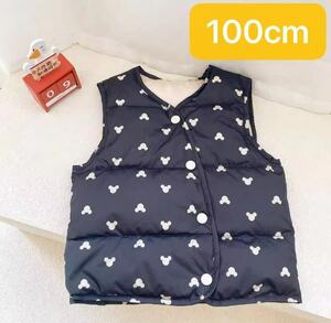  down vest Kids print pattern sleeveless crew neck for children outer commuting to kindergarten inner down spring autumn winter lovely [ size :100cm] D04