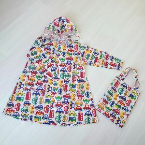 kids foret/車柄　レインコート　カッパ　レインポンチョ　キッズ　子供