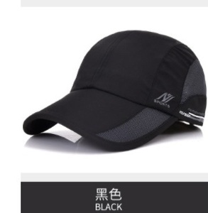 ★送料無料　メンズ ゴルフ　撥水加工のスポーツキャップ　帽子　キャップ　速乾　軽量 ★ブラック　帽子D