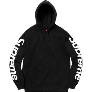 国内正規 新品 18ss Supreme シュプリーム Sideline Hooded Sweatshirt サイド ロゴ パーカー 黒 ブラック S