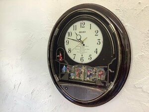 壁掛け時計 掛け時計 からくり時計 電波時計 オルゴール7曲 インテリア雑貨 時計 雑貨
