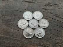 幸せのシックスペンス イギリス 7枚セットラッキー6ペンス 本物古銭英国コイン 1961~1967 美品です19.5mm_画像6