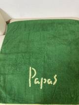 1円～パパスpapas【新品】ロゴ柄大きめバスタオルグリーン1枚_画像2