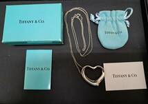 【TIFFANY＆Co.】SV925 オープンハート シルバーネックレス ポチ袋、箱付_画像1