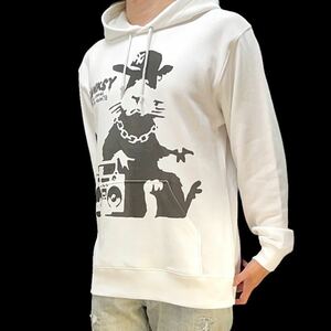 新品 ビッグ プリント バンクシー BANKSY オールドスクール ヒップホップ ネズミ パーカー XS S M L XL オーバーサイズ XXL Tシャツ ロンT