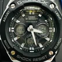 G-SHOCK ジーショック GST-W300 5524 腕時計 MULTI BAND 6 稼働品 ライト〇 ブラック シルバー かっこいい 中古品 箱付き メンズ 1765_画像3