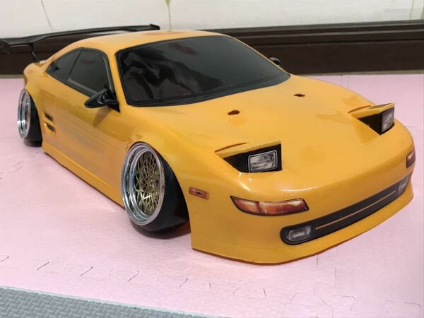 送料無料　1/10 トヨタ　MR2 SW20 イエロー　GTウィング付き　ラジコンボディ　ABC HOBBY TOYOTA