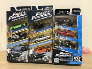 送料無料　未開封　ワイルドスピード ミニカーセット　マテル MATTEL FAST&FURIOUS CHALLENGER CHAGER ROADRUNNER JEEP CHEVELLE DOM’s