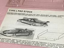 送料無料　当時物　1/10 ファニーカー　ドラッグカー　未塗装　ラジコンボディ　DAHM’S RACING BODIES TYPE L PRO STOCK FUNNY DRAG CAR_画像2