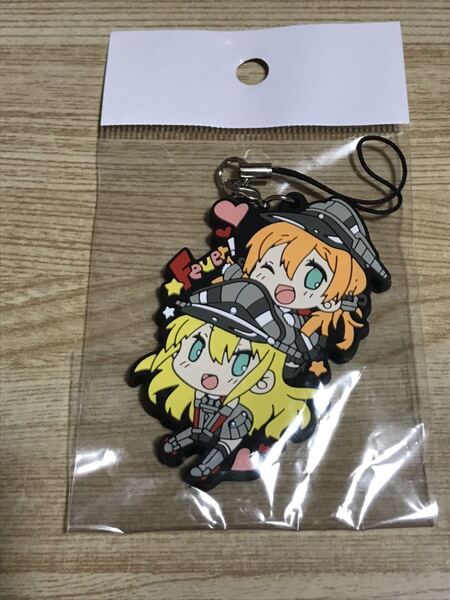 送料無料 当時物 艦これ プリンツ・オイゲン ビスマルク ラバーストラップ 艦隊これくしょん キーホルダー
