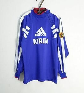 adidas×KIRIN×JFA 日本代表トレーニング 上 スポーツウエア ジャージ ブルー×ホワイト×レッド Lサイズ サッカー 運動 used 