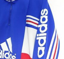 ヴィンテージ 90年代 古着 adidasトレーニング 上 スポーツウエア ジャージ 3ライン O-XOサイズ トリコ×マルチカラー 白青赤_画像3